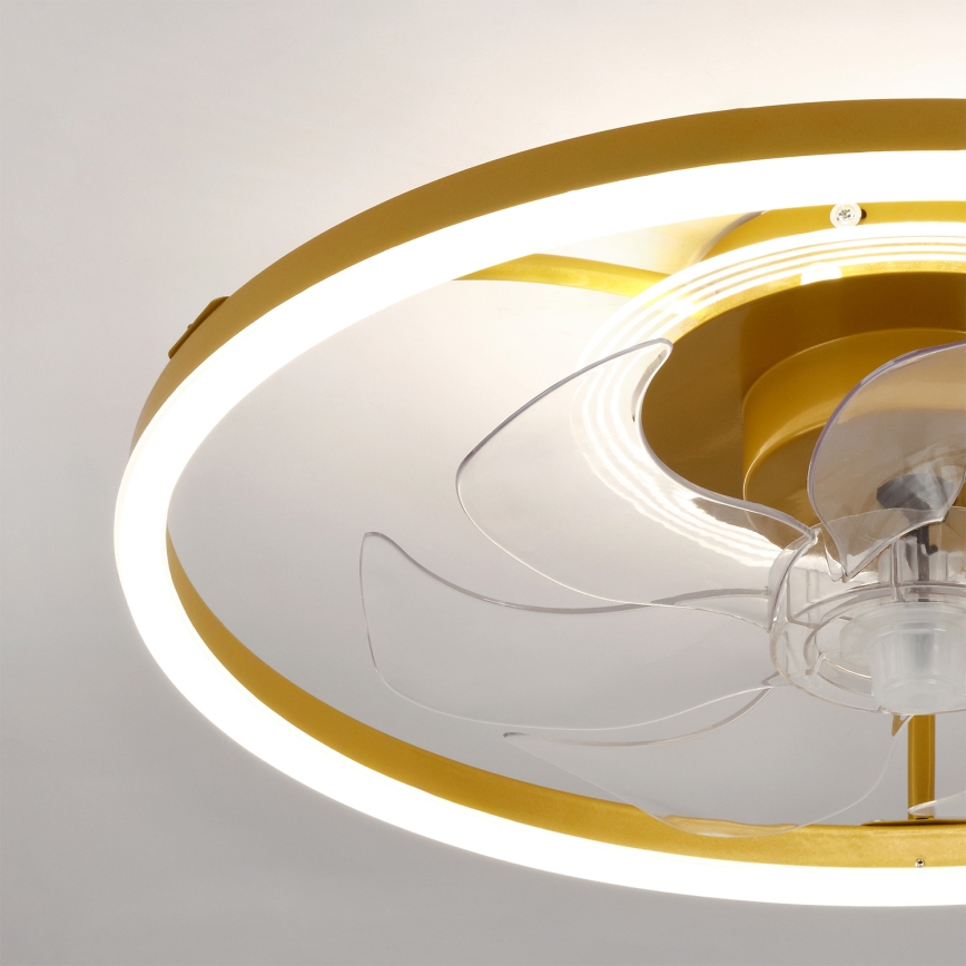 Brilagi - Димируем таванен вентилатор LED/66W/230V 55 см бял/златист + дистанционно управление