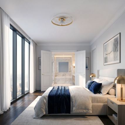 Brilagi - LED димируем таванен вентилатор LED/66W/230V 55 см бял/златист + дистанционно управление