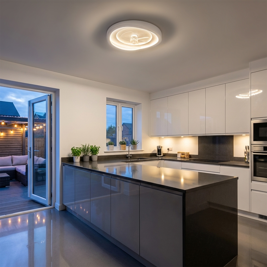 Brilagi - Димируем LED таванен вентилатор LED/80W/230V 3000-6500K Ø 50 см бял + дистанционно управление