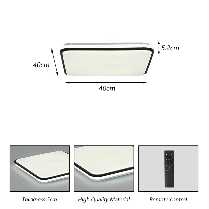 Brilagi - Димируем плафон SMART LED/24W/230V 43x43 cm 3000-6000K Wi-Fi Tuya Beacon + дистанционно управление