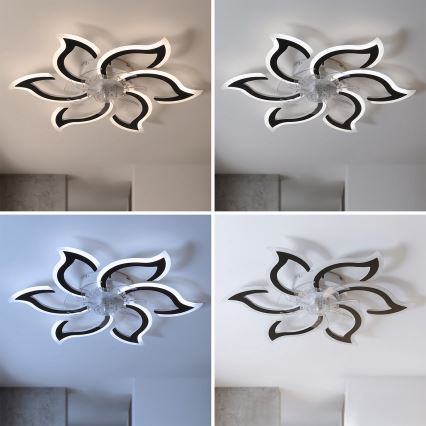 Brilagi - LED димируем таванен вентилатор LED/34W/230V, диаметър 83 см, черен + дистанционно управление