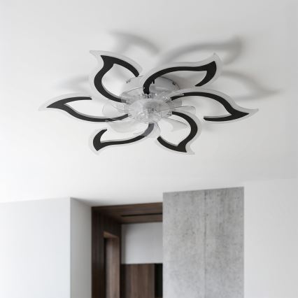 Brilagi - LED димируем таванен вентилатор LED/34W/230V, диаметър 83 см, черен + дистанционно управление