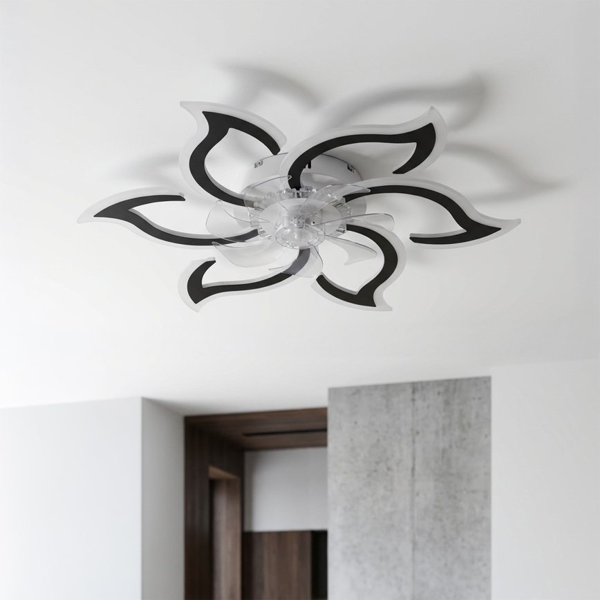 Brilagi - LED димируем таванен вентилатор LED/34W/230V, диаметър 83 см, черен + дистанционно управление