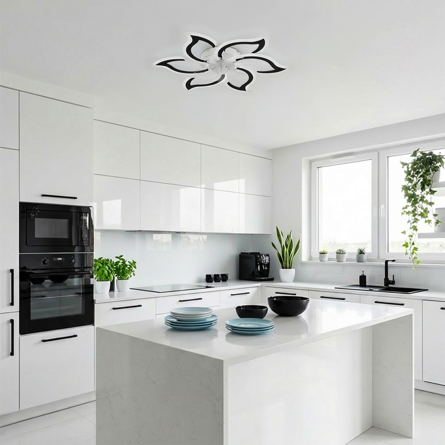 Brilagi - LED димируем таванен вентилатор LED/34W/230V, диаметър 83 см, черен + дистанционно управление