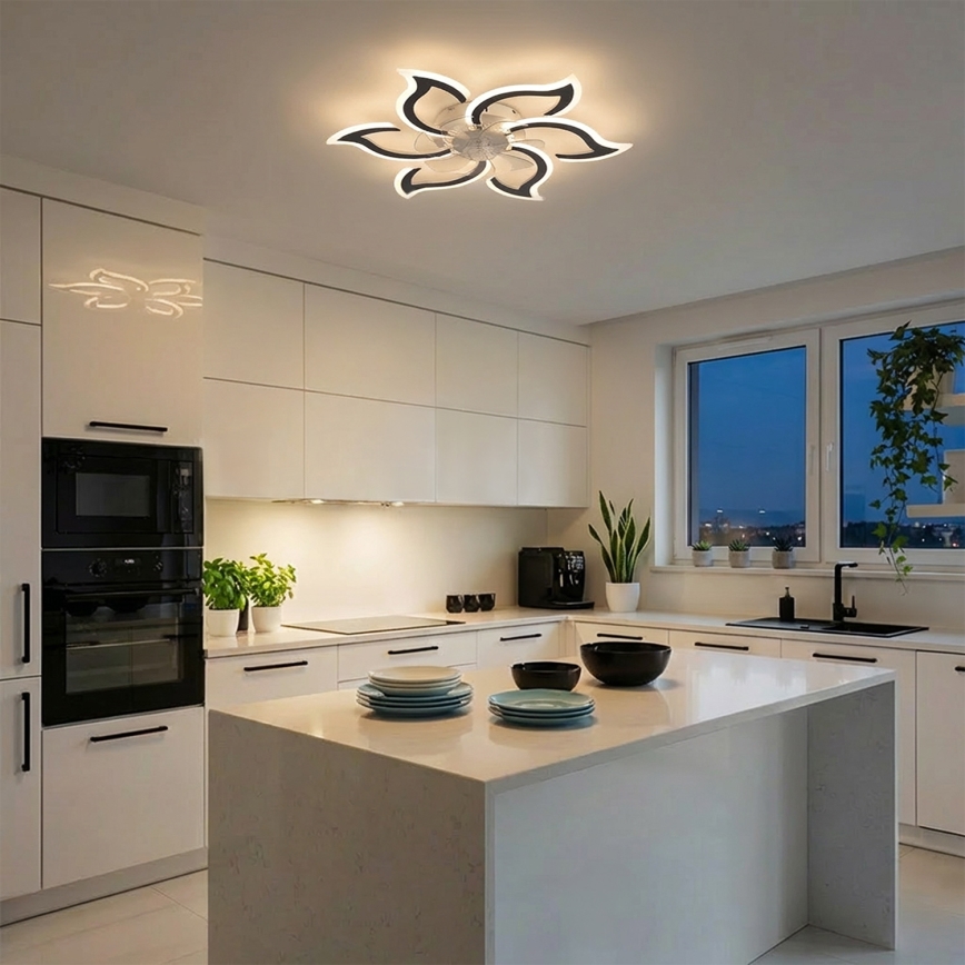 Brilagi - LED димируем таванен вентилатор LED/34W/230V, диаметър 83 см, черен + дистанционно управление