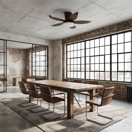 Brilagi - LED димируем таванен вентилатор LED/32W/230V 95 cm черен/кафяв + дистанционно управление