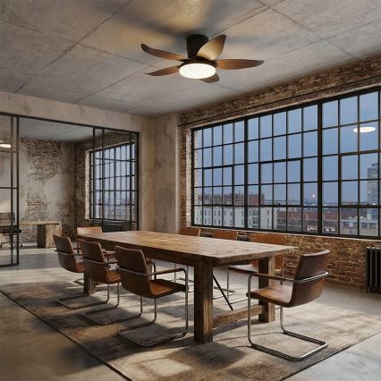 Brilagi - LED димируем таванен вентилатор LED/32W/230V 95 cm черен/кафяв + дистанционно управление