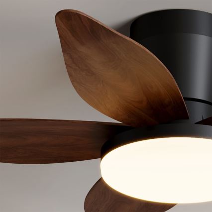 Brilagi - LED димируем таванен вентилатор LED/32W/230V 95 cm черен/кафяв + дистанционно управление