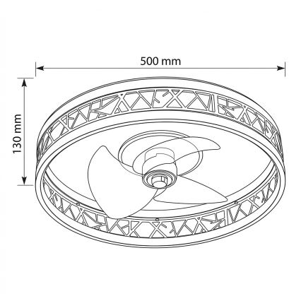 Brilagi - LED димируем таванен вентилатор LED/34W/230V 50 см черен/златист + дистанционно управление