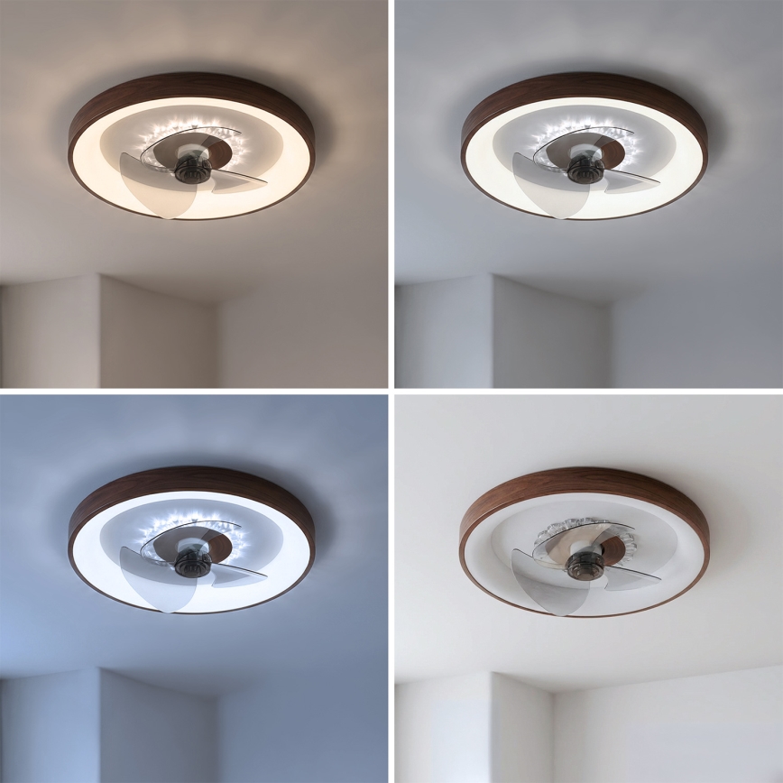 Brilagi - LED димируем таванен вентилатор LED/34W/230V Ø 46 см кафяв + дистанционно управление