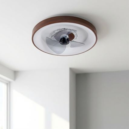 Brilagi - LED димируем таванен вентилатор LED/34W/230V Ø 46 см кафяв + дистанционно управление