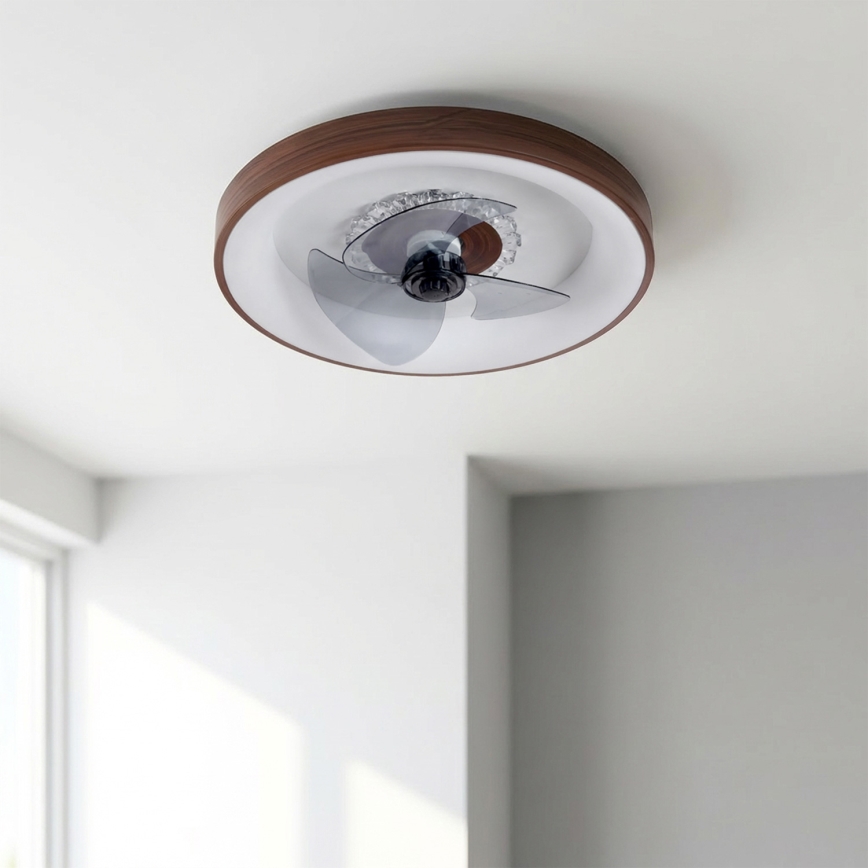 Brilagi - LED димируем таванен вентилатор LED/34W/230V Ø 46 см кафяв + дистанционно управление