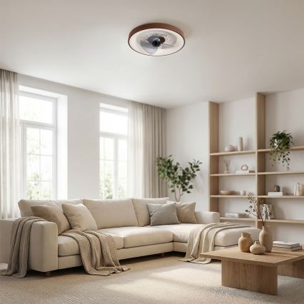 Brilagi - LED димируем таванен вентилатор LED/34W/230V Ø 46 см кафяв + дистанционно управление