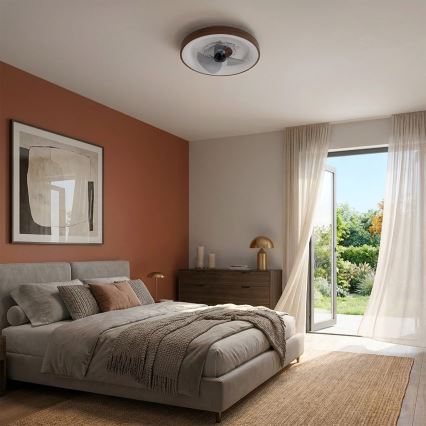Brilagi - LED димируем таванен вентилатор LED/34W/230V Ø 46 см кафяв + дистанционно управление
