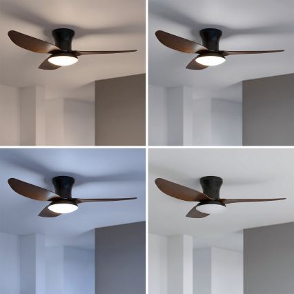Brilagi - Димируем LED таванен вентилатор LED/38W/230V 100 cm черен/кафяв + дистанционно управление