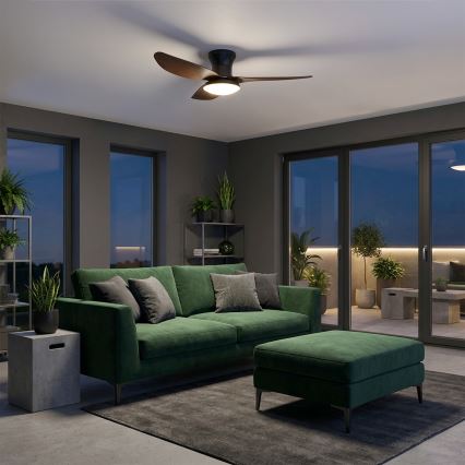 Brilagi - Димируем LED таванен вентилатор LED/38W/230V 100 cm черен/кафяв + дистанционно управление