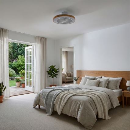 Brilagi - LED димируем таванен вентилатор LED/38W/230V 50 cm бял/кафяв + дистанционно управление