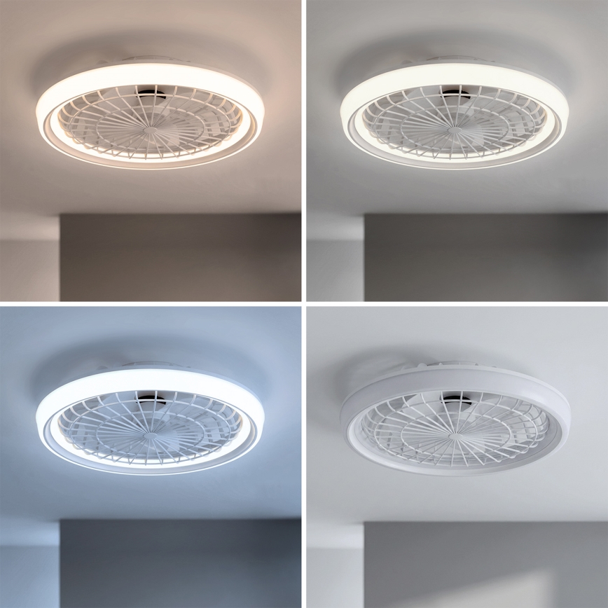 Brilagi - Димируем таванен вентилатор с LED, LED/40W/230V, Ø 48 см, бял + дистанционно управление