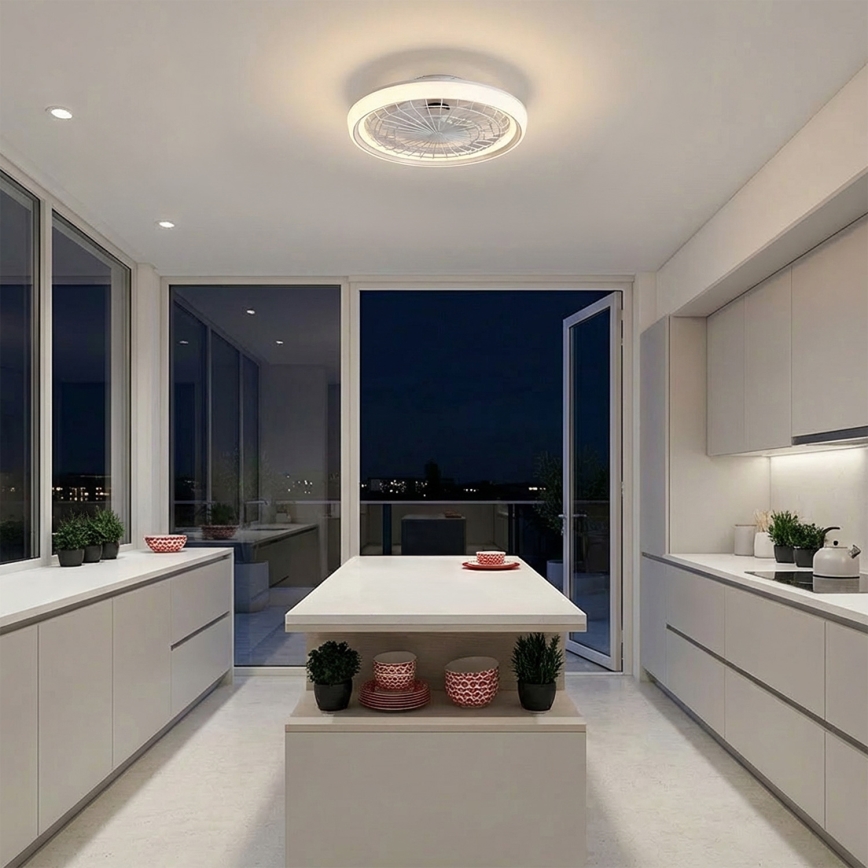 Brilagi - Димируем таванен вентилатор с LED, LED/40W/230V, Ø 48 см, бял + дистанционно управление