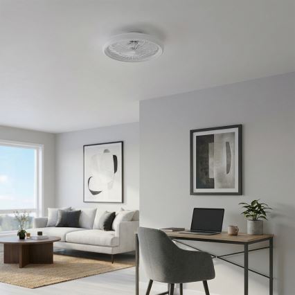 Brilagi - Димируем таванен вентилатор с LED, LED/40W/230V, Ø 48 см, бял + дистанционно управление