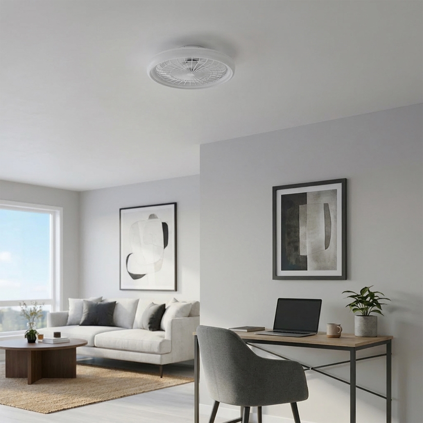 Brilagi - Димируем таванен вентилатор с LED, LED/40W/230V, Ø 48 см, бял + дистанционно управление