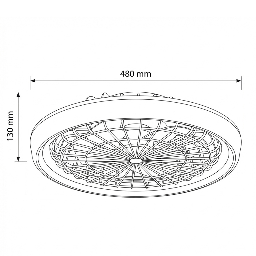 Brilagi - Димируем таванен вентилатор с LED, LED/40W/230V, Ø 48 см, бял + дистанционно управление