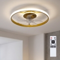 BRILAGI - Димируем таванен вентилатор с LED/66W/230V 3000-6500K Ø 55 см бял/златист + дистанционно управление