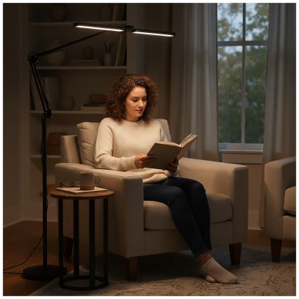 Brilagi - LED димируема гъвкава подова лампа VARIO LED/14W/230V 3000-6000K 157 cm черна