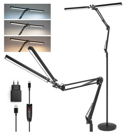 Brilagi - LED димируема гъвкава подова лампа VARIO LED/14W/230V 3000-6000K 157 cm черна
