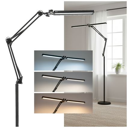 Brilagi - LED димируема гъвкава подова лампа VARIO LED/14W/230V 3000-6000K 157 cm черна