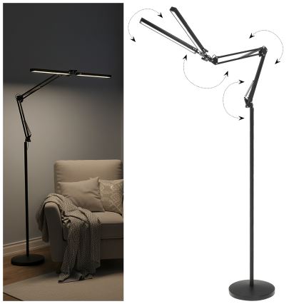 Brilagi - LED димируема гъвкава подова лампа VARIO LED/14W/230V 3000-6000K 157 cm черна