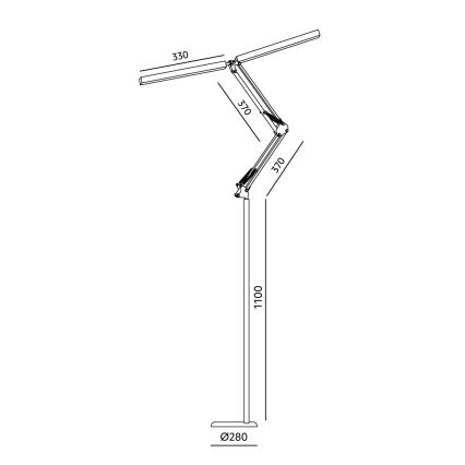 Brilagi - LED димируема гъвкава подова лампа VARIO LED/14W/230V 3000-6000K 157 cm черна