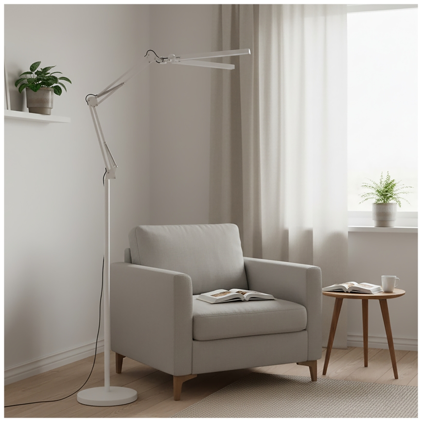 Brilagi - Димируема LED гъвкава подова лампа VARIO LED/14W/230V 3000-6000K 157 cm бяла