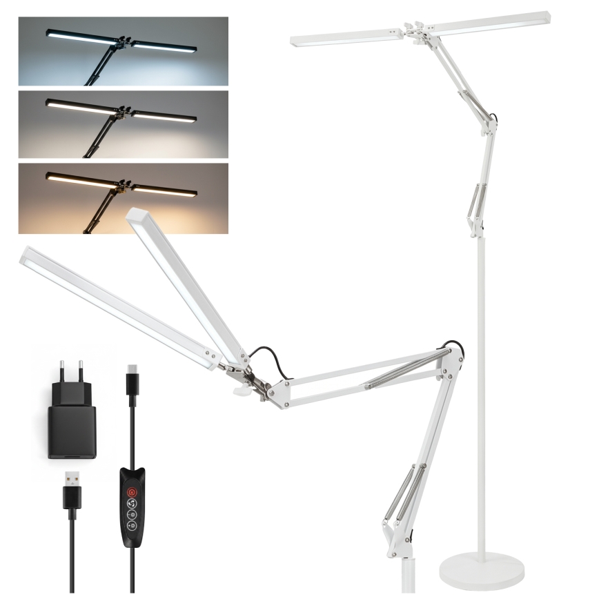 Brilagi - Димируема LED гъвкава подова лампа VARIO LED/14W/230V 3000-6000K 157 cm бяла