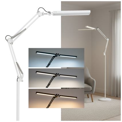 Brilagi - Димируема LED гъвкава подова лампа VARIO LED/14W/230V 3000-6000K 157 cm бяла