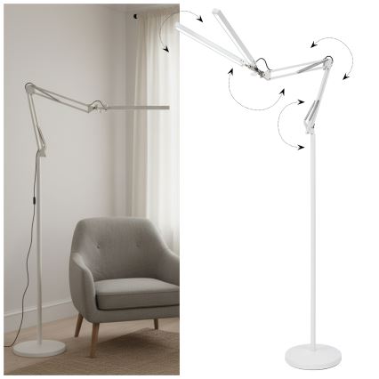 Brilagi - Димируема LED гъвкава подова лампа VARIO LED/14W/230V 3000-6000K 157 cm бяла
