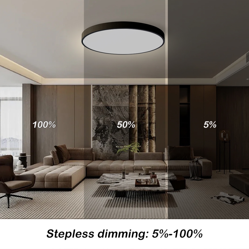 Brilagi - LED димируемо таванно осветително тяло POOL SMART LED/180W/230V 3000-6000K Ø 120 см Wi-Fi Tuya черно + дистанционно управление