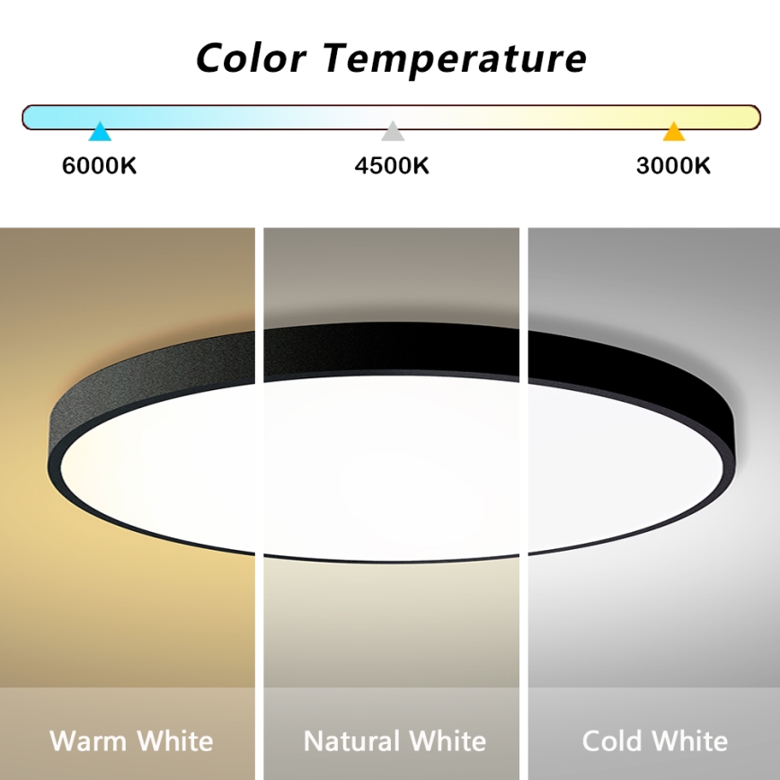 Brilagi - LED димируемо таванно осветително тяло POOL SMART LED/180W/230V 3000-6000K Ø 120 см Wi-Fi Tuya черно + дистанционно управление