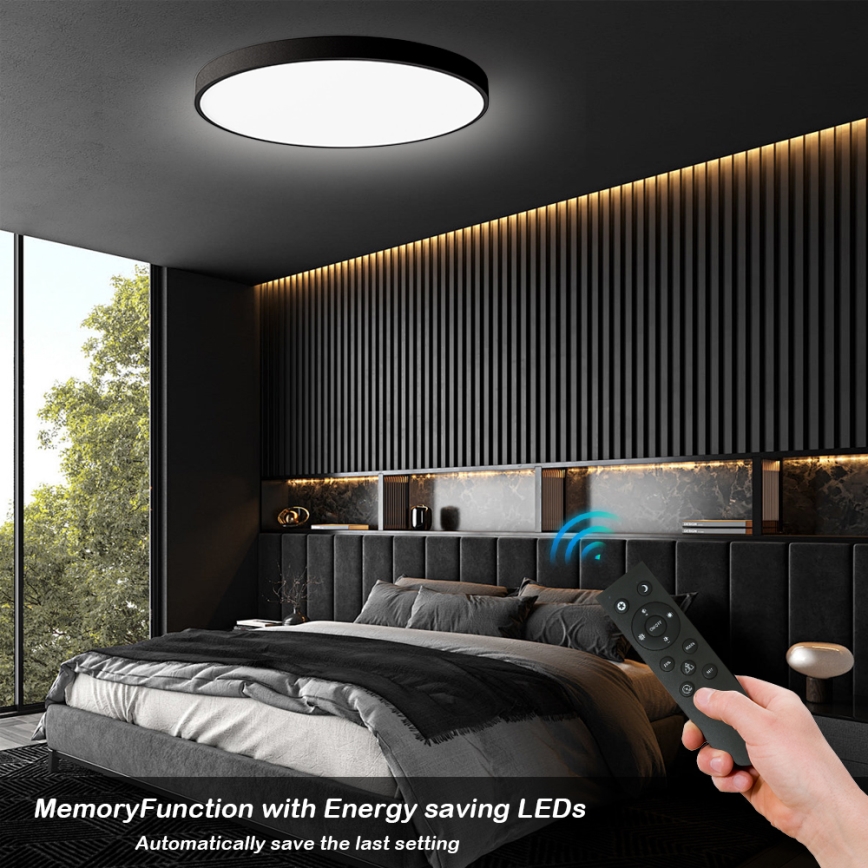 Brilagi - LED димируемо таванно осветително тяло POOL SMART LED/180W/230V 3000-6000K Ø 120 см Wi-Fi Tuya черно + дистанционно управление