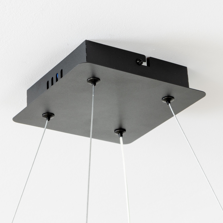 Brilagi - Димируема LED висяща лампа на кабел FALCON II LED/80W/230V 3000-6500K 40x40 cm черна + дистанционно управление