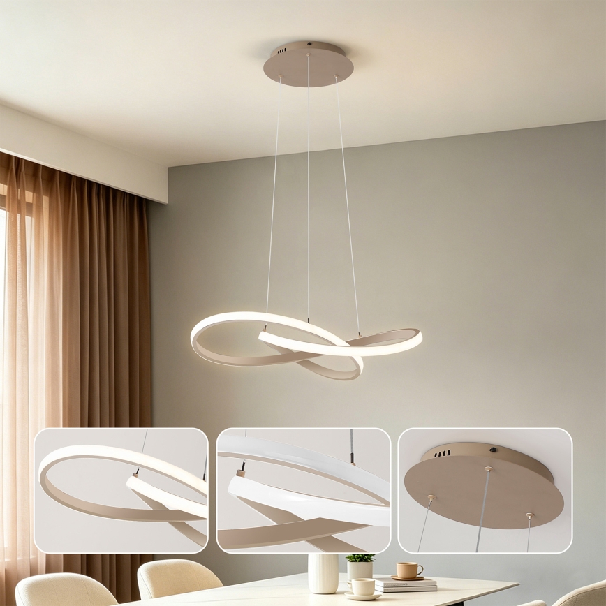Brilagi - LED димируем полилей на кабел INFINITY LED/55W/230V 3000-6000K 50x50 cm бежов + дистанционно управление