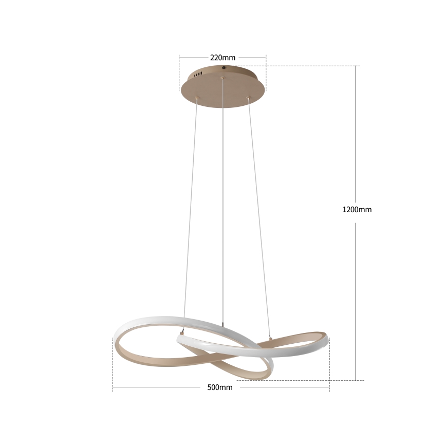 Brilagi - LED димируем полилей на кабел INFINITY LED/55W/230V 3000-6000K 50x50 cm бежов + дистанционно управление