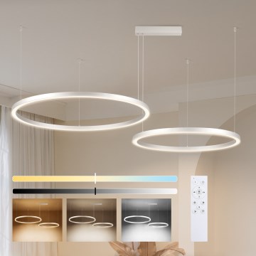 Brilagi - Димируема LED люстра на кабел PORTOFINO LED/98W/230V 3000-6000K сребриста + дистанционно управление