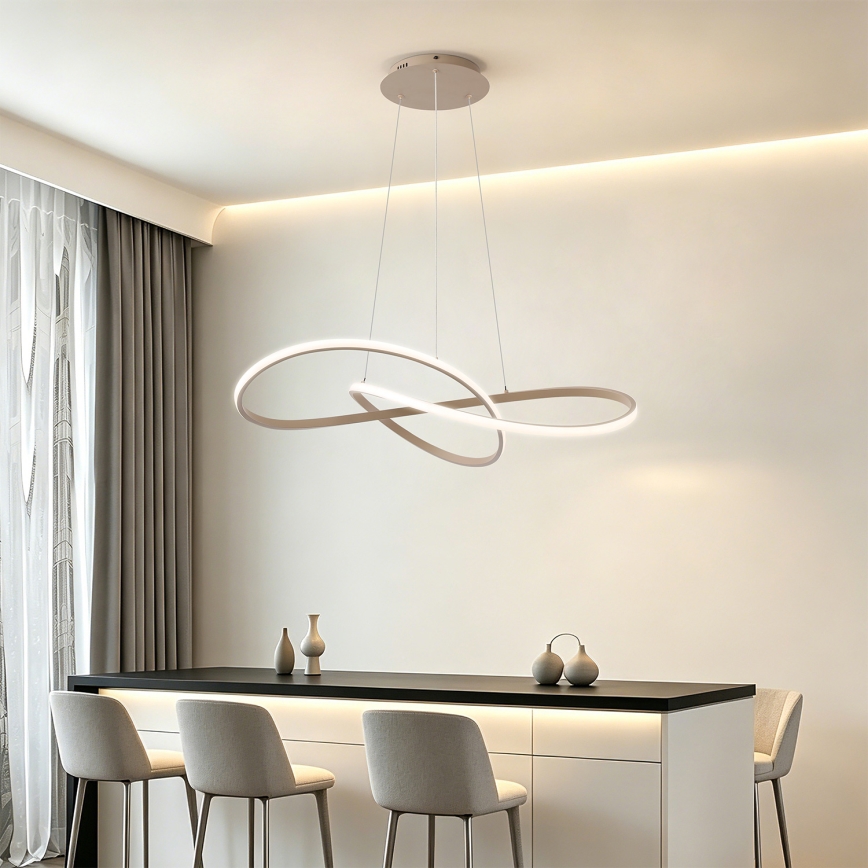 Brilagi - Димируем LED полилей на кабел INFINITY LED/80W/230V 3000-6000K 80x80 cm бежов + дистанционно управление