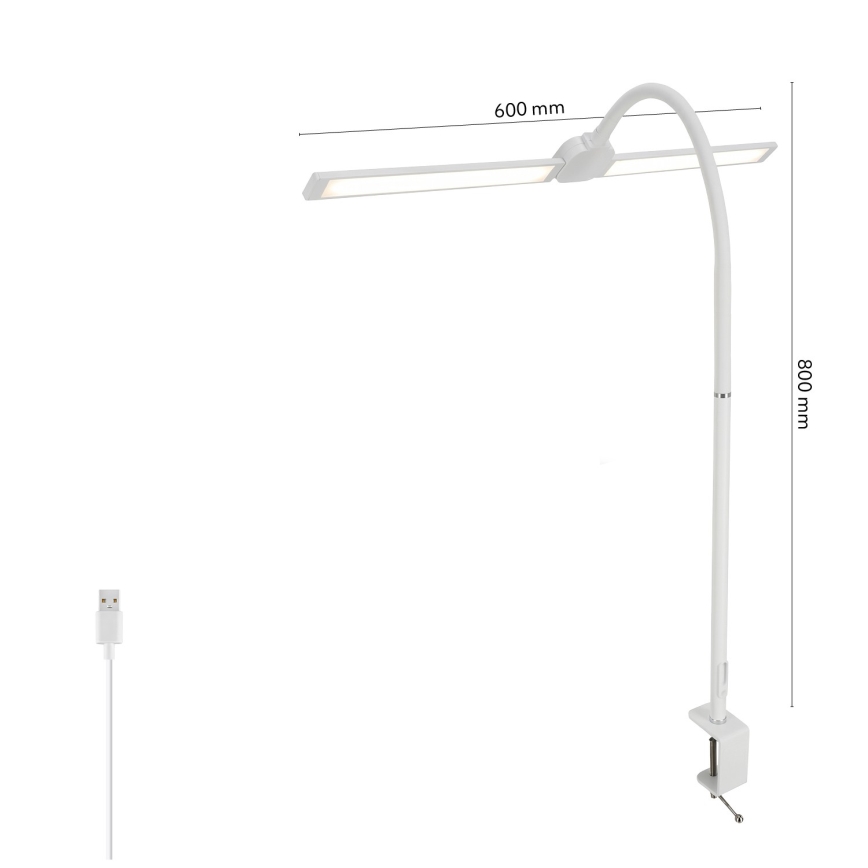 BRILAGI - Димируема LED настолна лампа USB VARIO LED/14W/5V 3000-6000K бяла