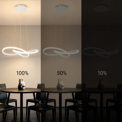 Brilagi - LED димируем полилей на кабел INFINITY LED/55W/230V 3000-6000K 50x50 cm бял + дистанционно управление