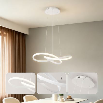 Brilagi - LED димируем полилей на кабел INFINITY LED/55W/230V 3000-6000K 50x50 cm бял + дистанционно управление