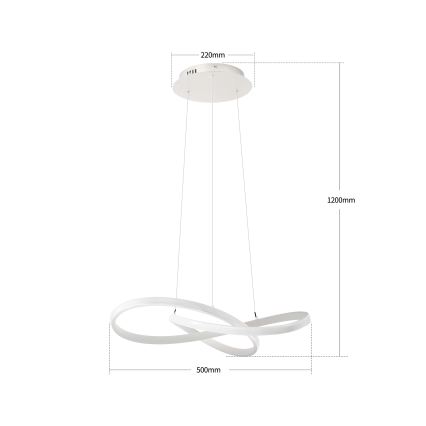 Brilagi - LED димируем полилей на кабел INFINITY LED/55W/230V 3000-6000K 50x50 cm бял + дистанционно управление