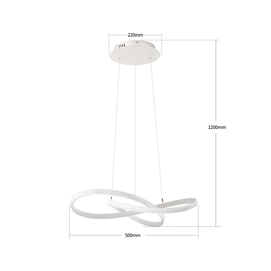 Brilagi - LED димируем полилей на кабел INFINITY LED/55W/230V 3000-6000K 50x50 cm бял + дистанционно управление