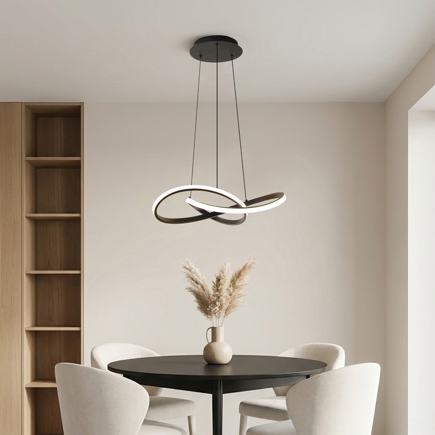 Brilagi - LED полилей на кабел INFINITY, с възможност за димиране, LED/55W/230V, 3000-6000K, 50x50 cm, черен + дистанционно управление